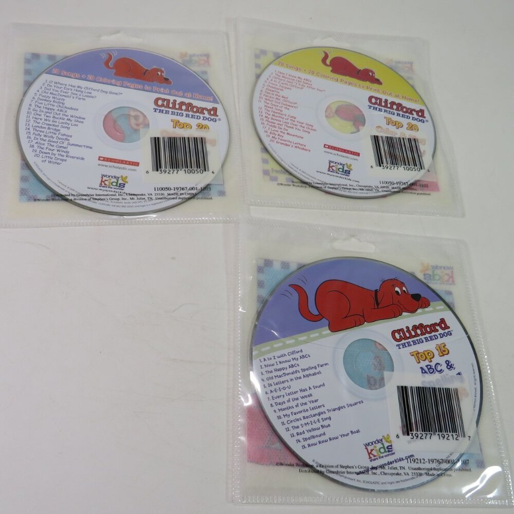 Clifford the Big Red dog (3 CDs) w different Children's Music on each CD Kids